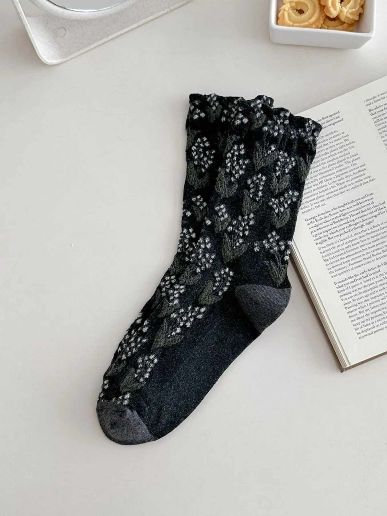 Vintage Textured Crew Socks