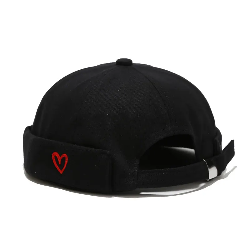 Embroidered Heart Brimless Docker Hat
