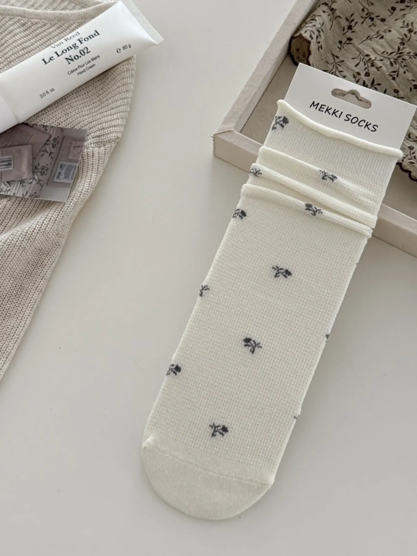 Floral Print Crew Socks