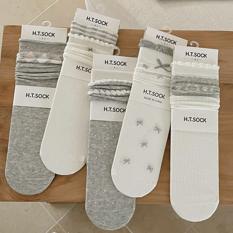Breathable Cotton Casual Crew Socks Set