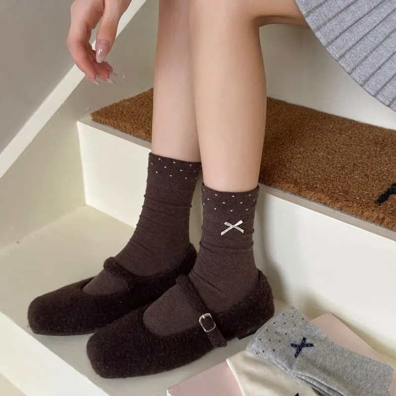 Polka Dot Crew Socks