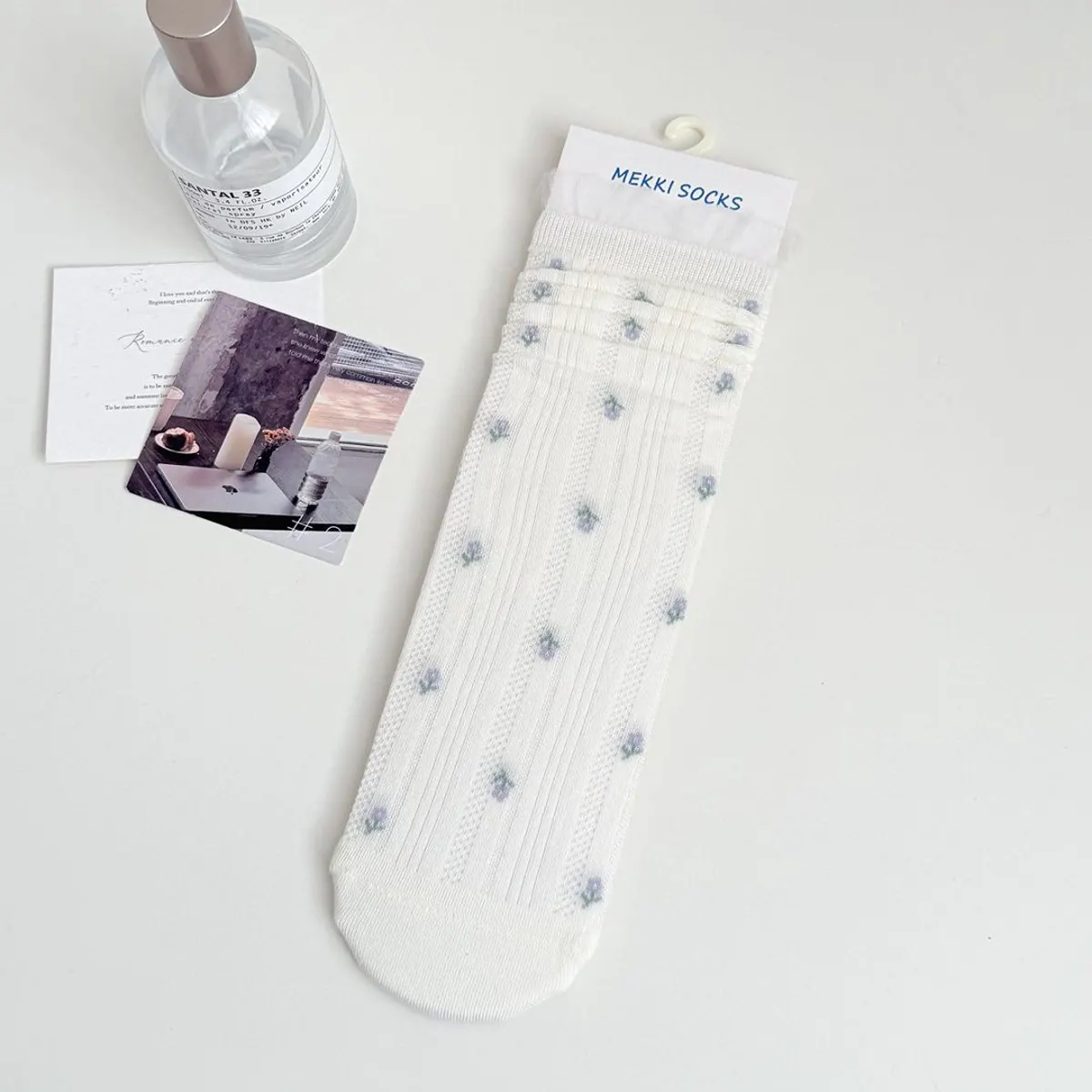 Breathable Floral Crew Socks
