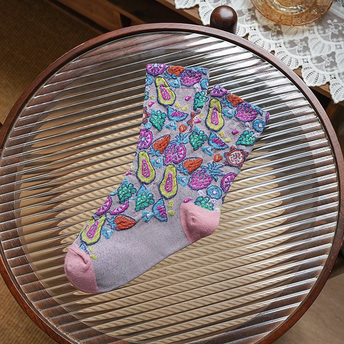 Fruit Pattern Crew Socks