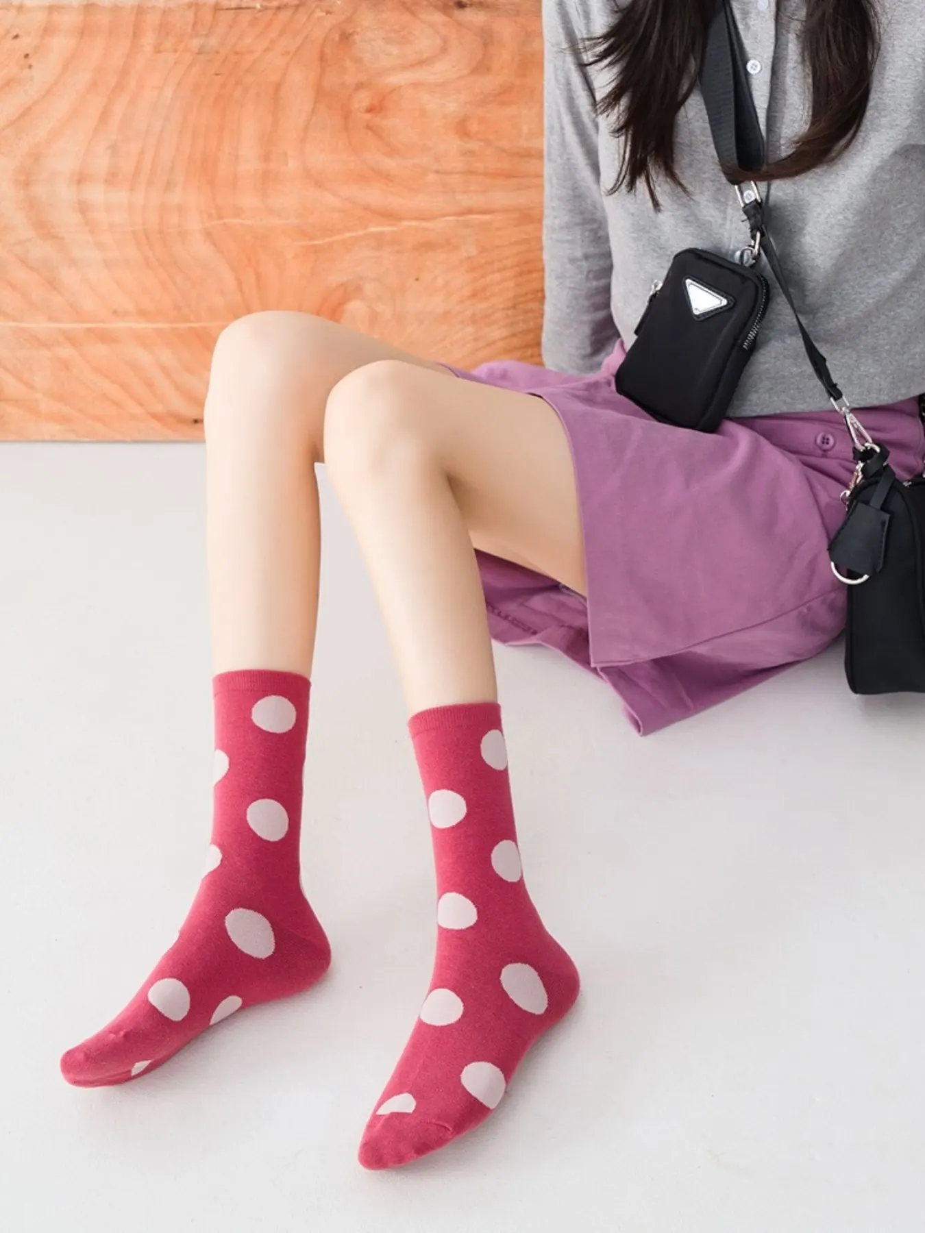 Polka Dot Mid-Calf Cotton Socks
